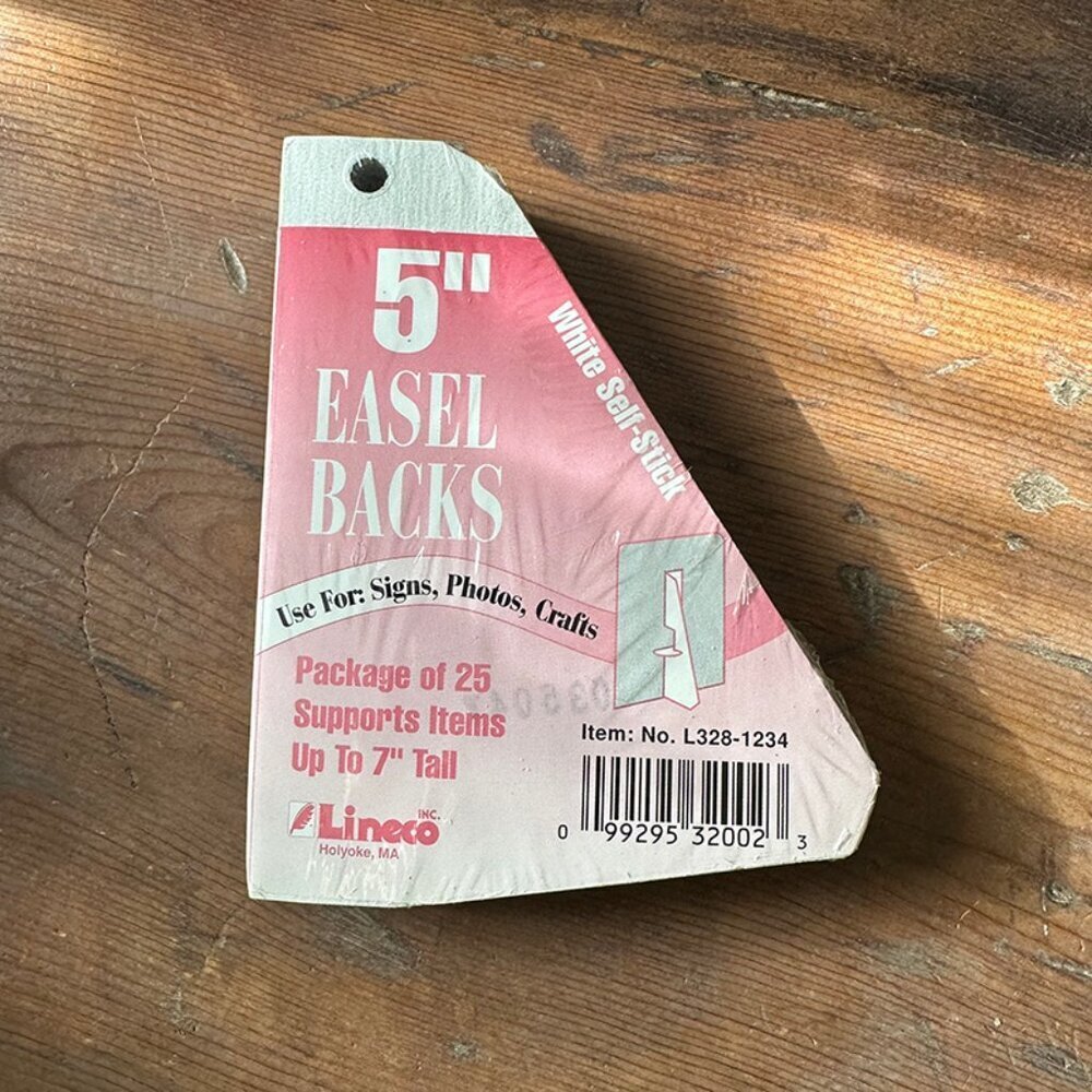 25 Pack Cardboard Easel Stands 5 Inch, Self Stick NEW